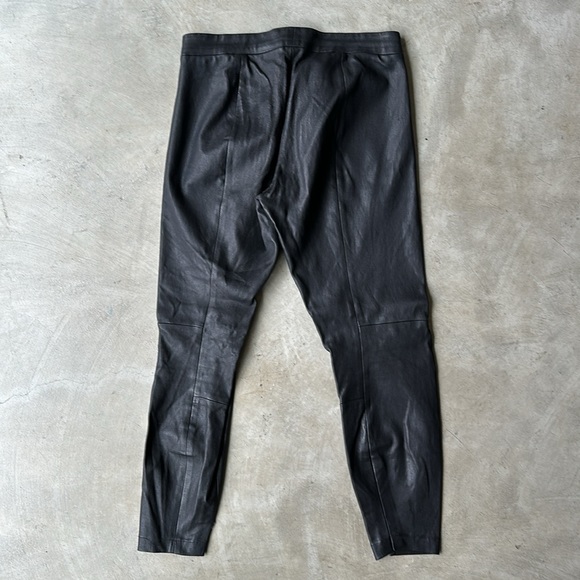 VINCE black leather fitted pants - Picture 4 of 4